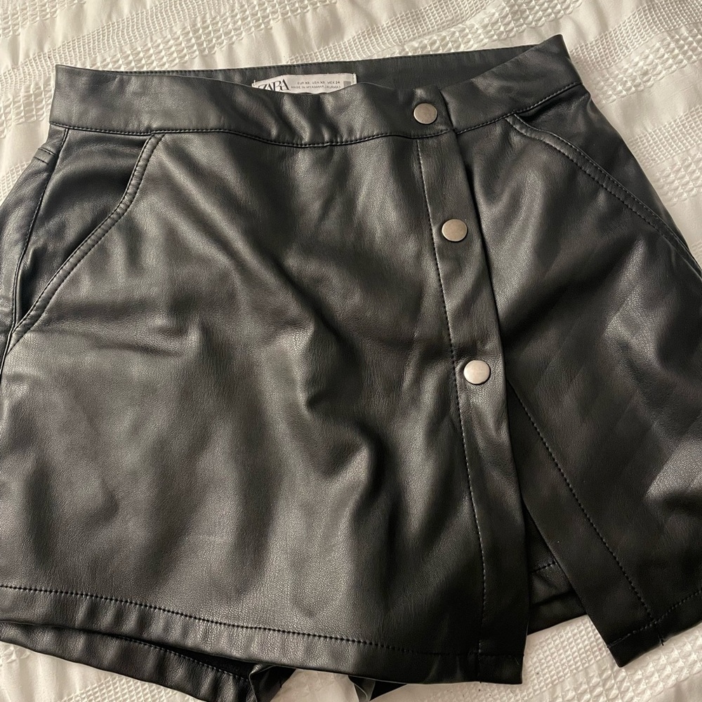 Zara Faux Leather Skort